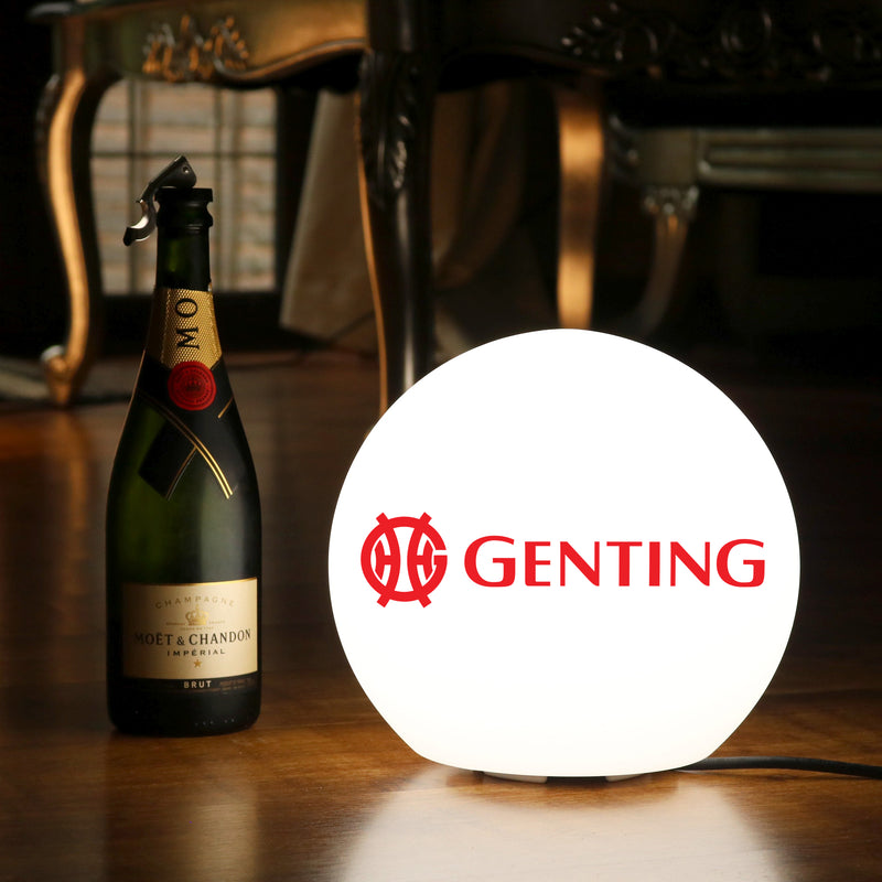 Lampe LED Ronde Personnalisable, Lampe Boule Globe de Surface Estampillée, Décoration Illuminée de Surface Éclairée pour Conférence, Événement