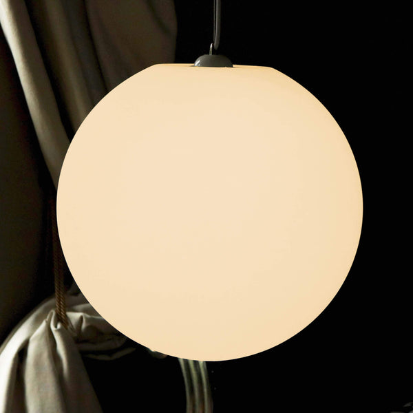 Lampe Suspension Grande, Luminaire Boule 40cm, LED E27 Blanc Chaud