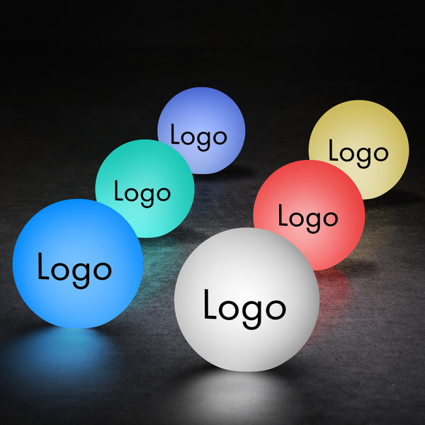 Lampe LED Ronde Personnalisable, Lampe Boule Globe de Surface Estampillée, Décoration Illuminée de Surface Éclairée pour Conférence, Événement
