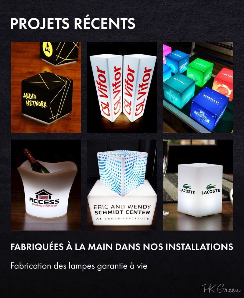 Grande objet lumineux Affichage promotionel logo pub enseigne illuminée Tabouret Chaise Meuble