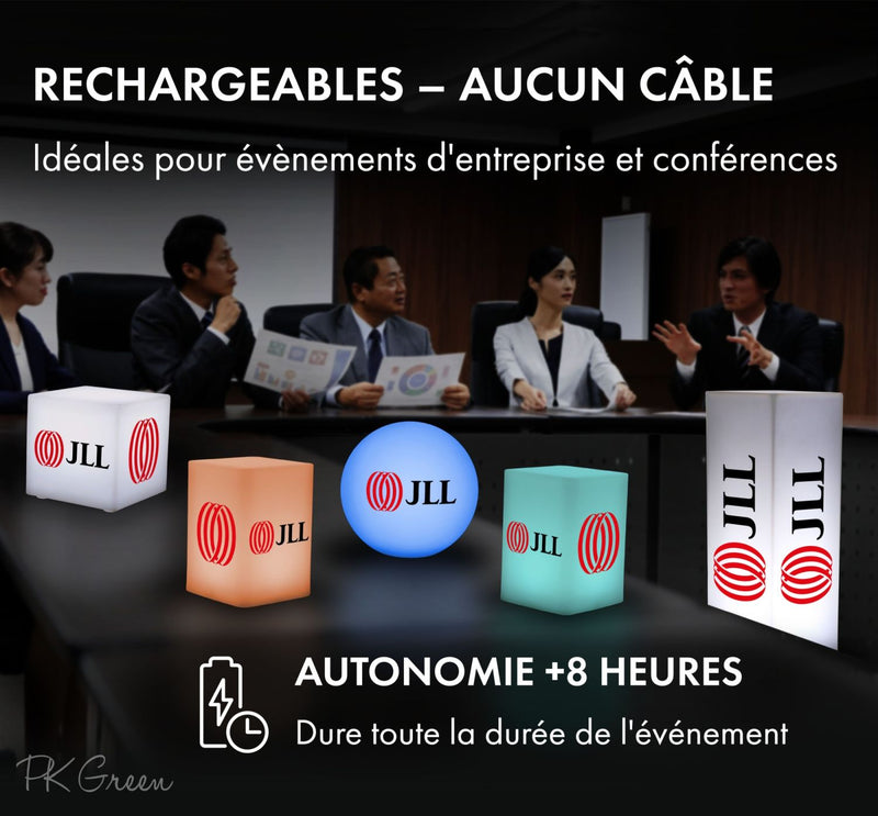 Cube lumineux Éclairage d'enseigne avec votre logo, publicité, cadeau d'entreprise, rechargeable