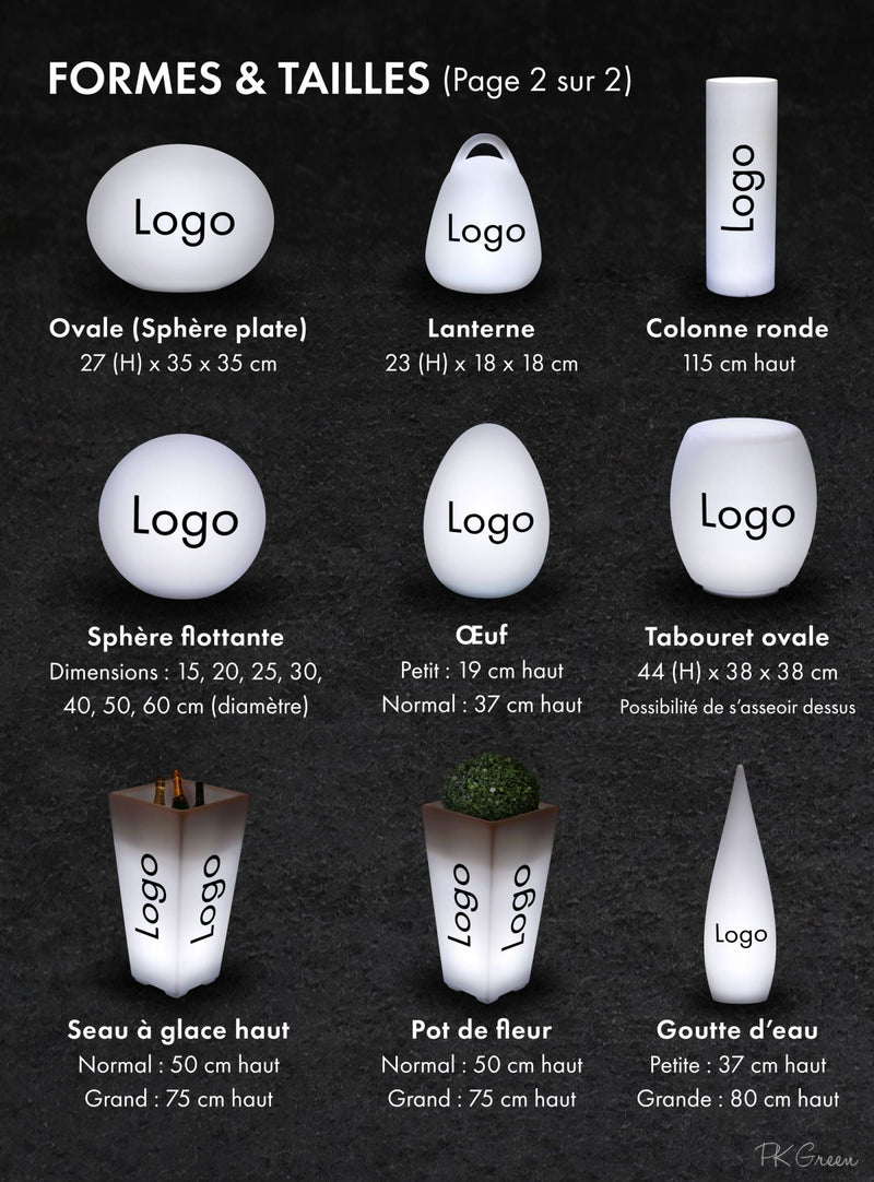 Lampe LED Ronde Personnalisable, Lampe Boule Globe de Surface Estampillée, Décoration Illuminée de Surface Éclairée pour Conférence, Événement