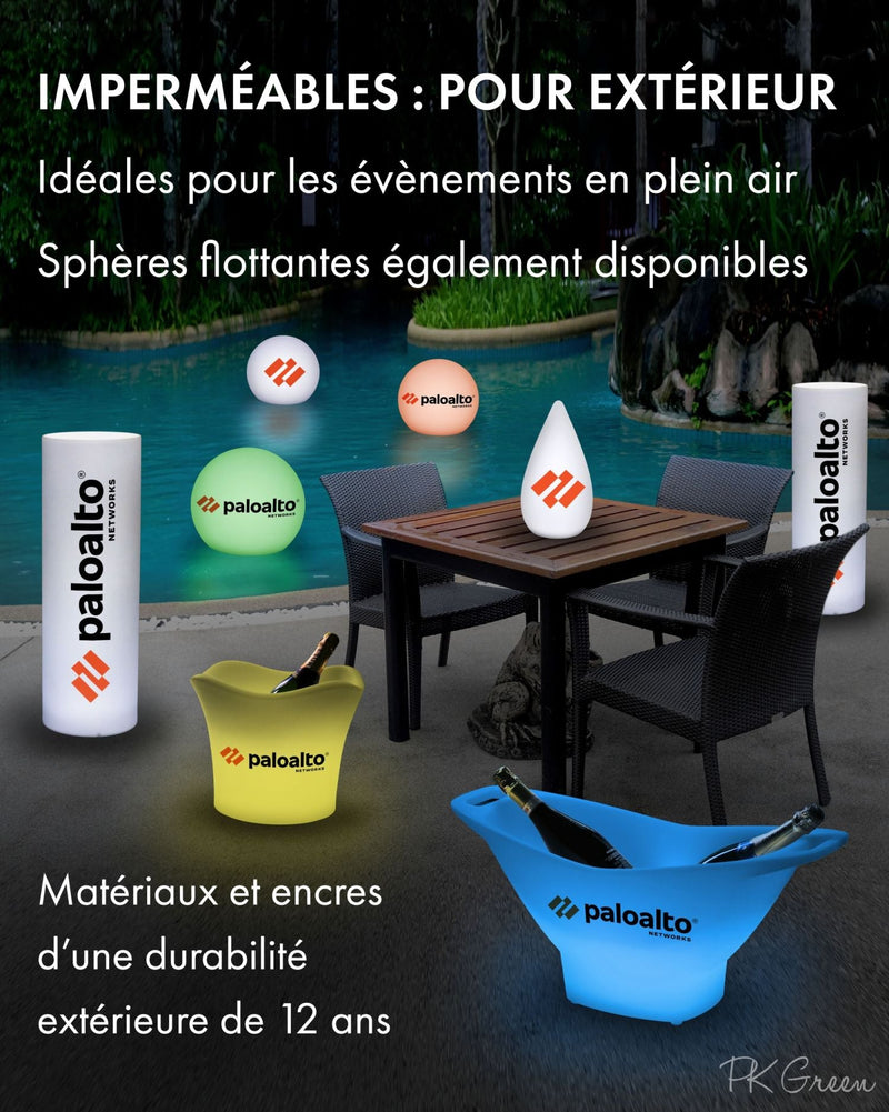 Enseigne Lumineuse de Piscine LED Flottante Personnalisable Logo, Globe Lampe Rond Lumineux Estampillé, Lampe Flottante pour Événément d'Entreprise
