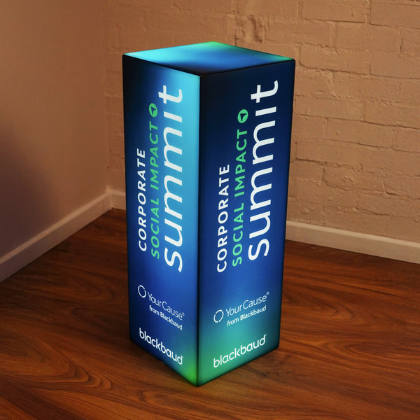 Enseigne Lumineuse LED Estampillée, Lampe Pilier Colonne Personnalisable, Grand Affichage Lumineux pour Exposition, Stand de Salon, Événement