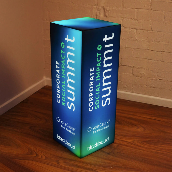 Enseigne Lumineuse LED Estampillée, Lampe Pilier Colonne Personnalisable, Grand Affichage Lumineux pour Exposition, Stand de Salon, Événement