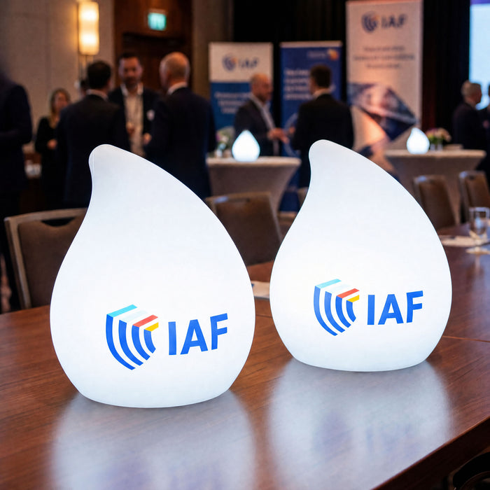 Centre de Table Personnalisable Estampillé avec Logo, Enseigne Lumineuse Sur Mesure pour Dîner d'Entreprise, Conférence, Activation de Marque