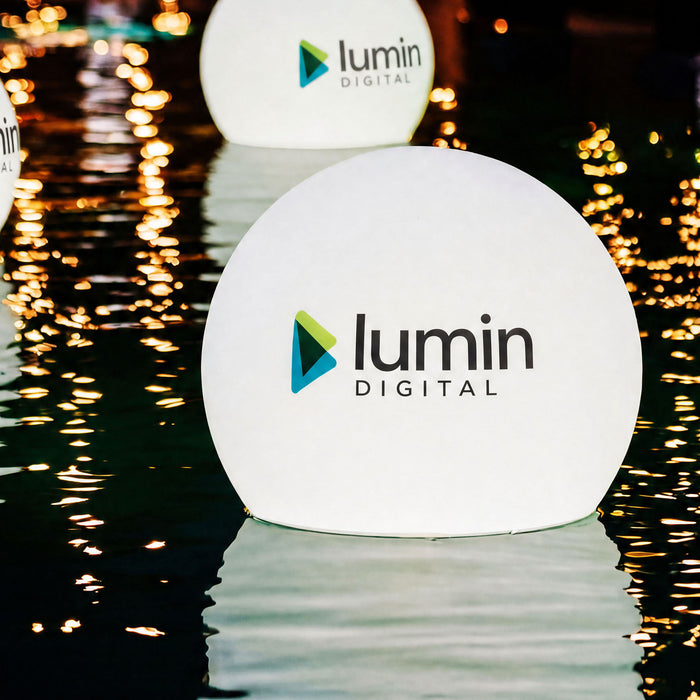 Boule flottante pour piscine Lumière ronde personnalisée avec logo Lampe extérieure bassin publicité