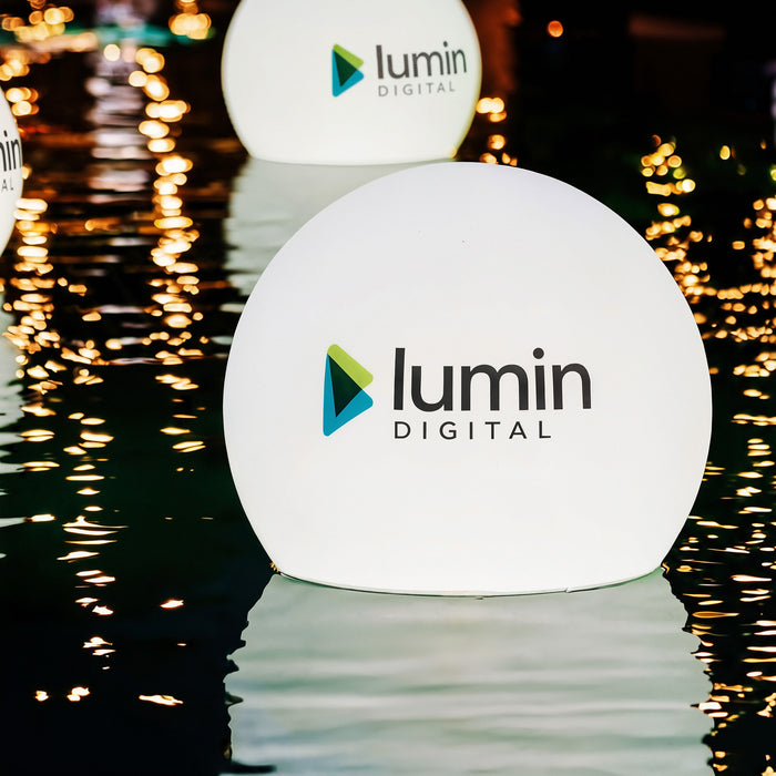 Boule flottante pour piscine Lumière ronde personnalisée avec logo Lampe extérieure bassin publicité