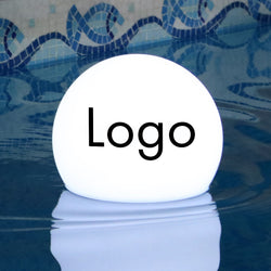 Enseigne Lumineuse de Piscine LED Flottante Personnalisable Logo, Globe Lampe Rond Lumineux Estampillé, Lampe Flottante pour Événément d'Entreprise