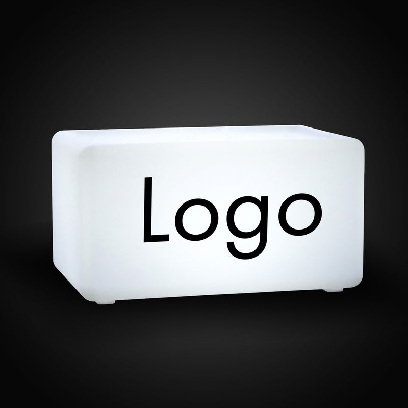 Caisson Lumineux Personnalisé avec Logo, Enseigne Lumineuse, Banc Tabouret Cube Lumineux LED, Panneau Sans Cadre Estampillé pour Exposition, Salon