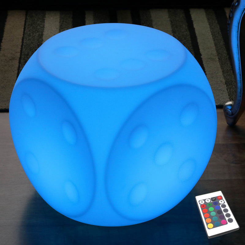 Tabouret Cube Lumineux LED, Lampadaire Rechargeable 40cm, Lumière Sensiorelle