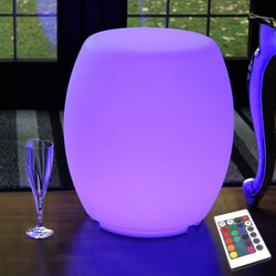 Tabouret Meuble Lumineux, Lampadaire LED sans Fil, Lampe de Sol Salon