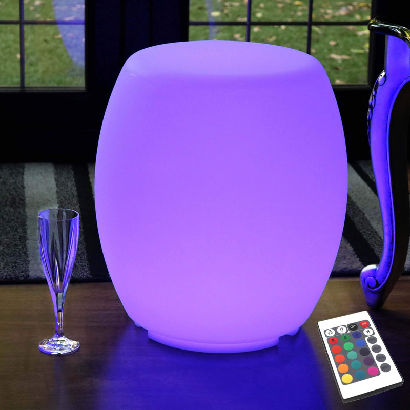 Tabouret Meuble Lumineux, Lampadaire LED sans Fil, Lampe de Sol Salon