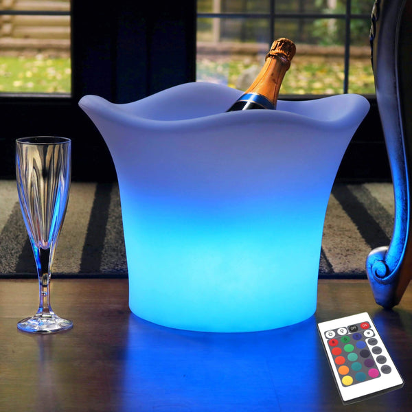 Seau à Glace LED Lumineux sans Fil avec Télécommande, Extérieur