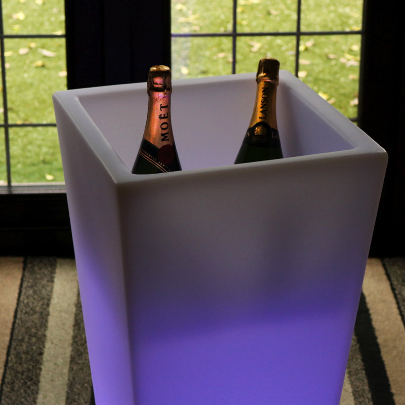 75 cm Seau à vin LED Refroidisseur de champagne jardin Seau à glace éclairé pour boissons plein air