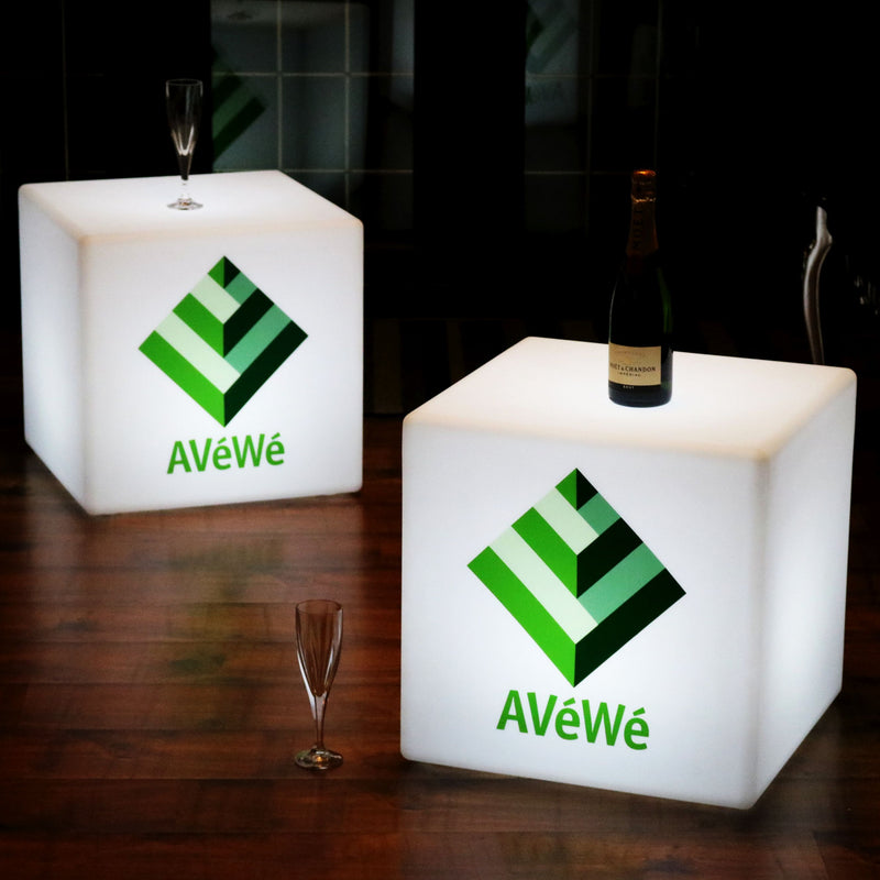 Enseigne Lumineuse Personnalisable Marque Logo Marque, Cube Lumineux LED Centre de Table Événement Entreprise pour Salon, Soirée de Lancement