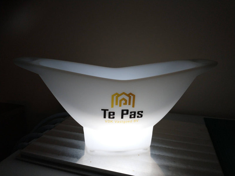 Seau à Champagne Glaçons Refroidisseur de Vin LED Estampillé Logo, Caisson Lumineux, Décoration Centre de Table Personnalisable, Enseigne Lumineuse