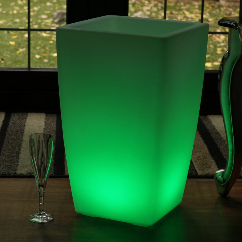 Seau à champagne Porte-glaçons LED 50cm sur pied Refroidisseur de bouteille de vin extérieur jardin