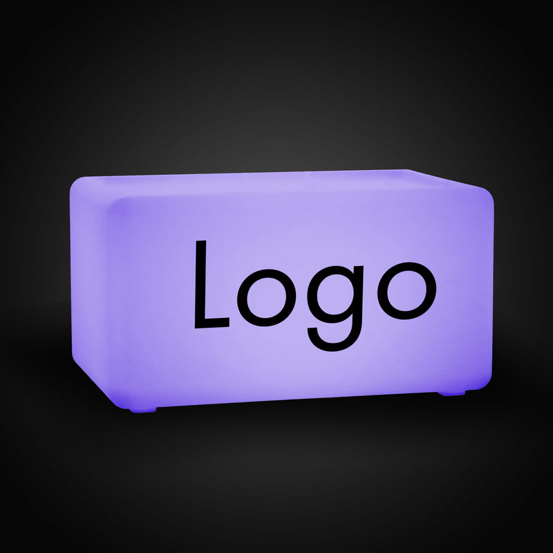 Caisson Lumineux avec Logo, Banc Tabouret Siège LED Personnalisé avec Marque, Panneau d'Affichage Sur Mesure pour Marketing Événementiel