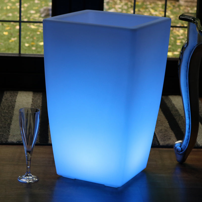 Seau à champagne Porte-glaçons LED 50cm sur pied Refroidisseur de bouteille de vin extérieur jardin