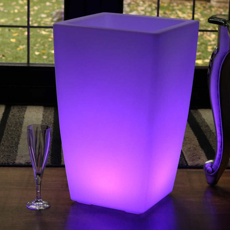 Seau à champagne Porte-glaçons LED 50cm sur pied Refroidisseur de bouteille de vin extérieur jardin