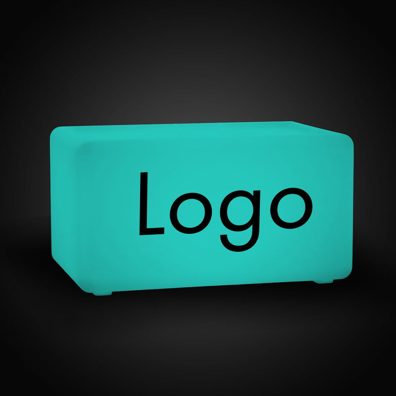 Caisson Lumineux avec Logo, Banc Tabouret Siège LED Personnalisé avec Marque, Panneau d'Affichage Sur Mesure pour Marketing Événementiel