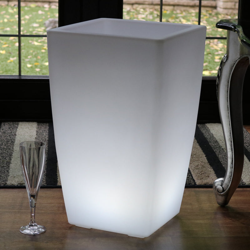 Seau à champagne Porte-glaçons LED 50cm sur pied Refroidisseur de bouteille de vin extérieur jardin