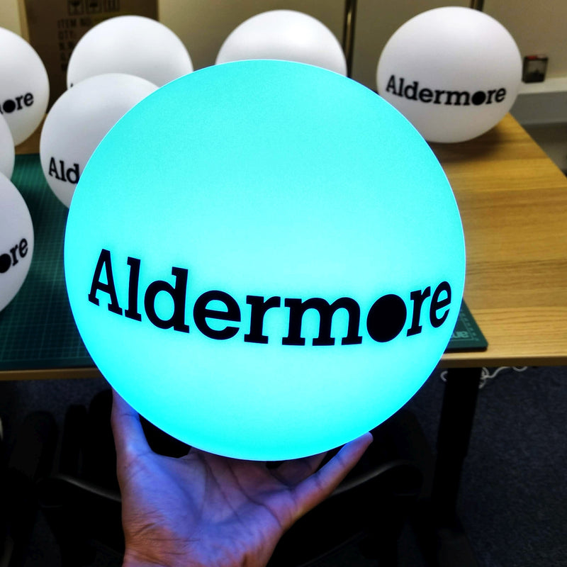 Lampe LED Ronde Personnalisable, Lampe Boule Globe de Surface Estampillée, Décoration Illuminée de Surface Éclairée pour Conférence, Événement