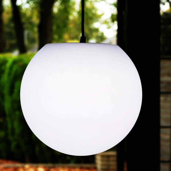Luminaire Plafond Suspension, Lampe Plafonnier Boule 30cm, LED Blanc