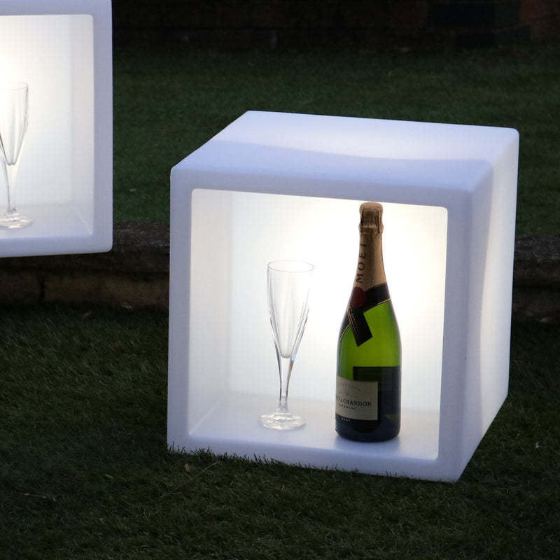 Présentoir à boissons LED, étagère à vin pour champagne, bar mobile modulaire éclairé, 40 x 40 cm