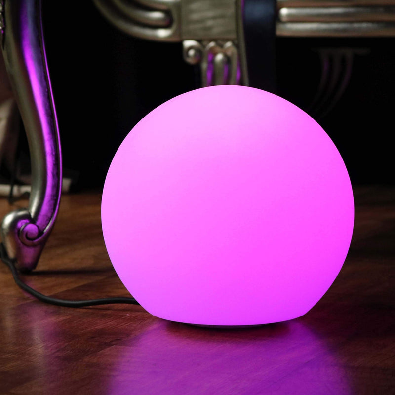 Lampe Chevet Multicolore sur Secteur, Boule 20cm LED RGB avec Télécommande