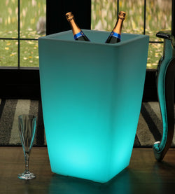 Seau à champagne Porte-glaçons LED 50cm sur pied Refroidisseur de bouteille de vin extérieur jardin