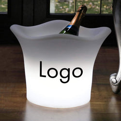 Sceau à Glaçons Champagne Refroidisseur de Vin LED Personnalisé Logo, Centre de Table Lumineux Unique Estampillé pour Marketing Événement Entreprise
