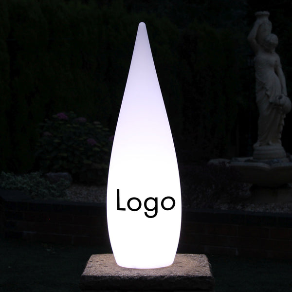 Lampe LED Goutte d'Eau Personnalisable Estampilée avec Logo, Enseigne Lumineuse sur Pied Unique pour Événement d'Entreprise, Salon, Exposition