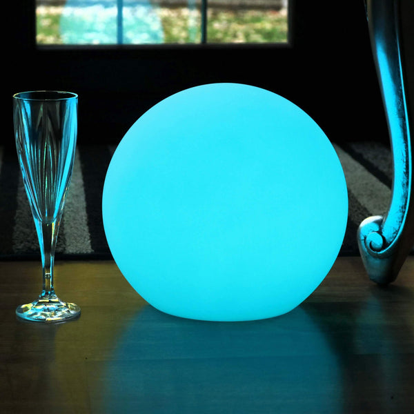 Lampe Table Rechargeable, Boule LED Réglable avec Télécommande, 25cm