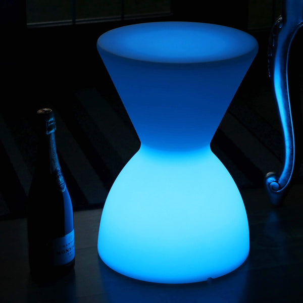 Tabouret LED Lumineux, Lampadaire Siège Table Basse Multicolore sans Fil
