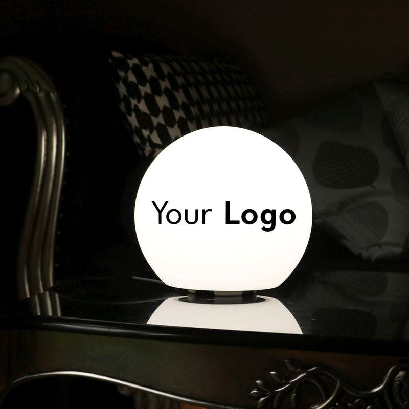 Lampe de table LED personnalisée Sphère lumineuse Affichage enseigne éclairage promotionel sur pied