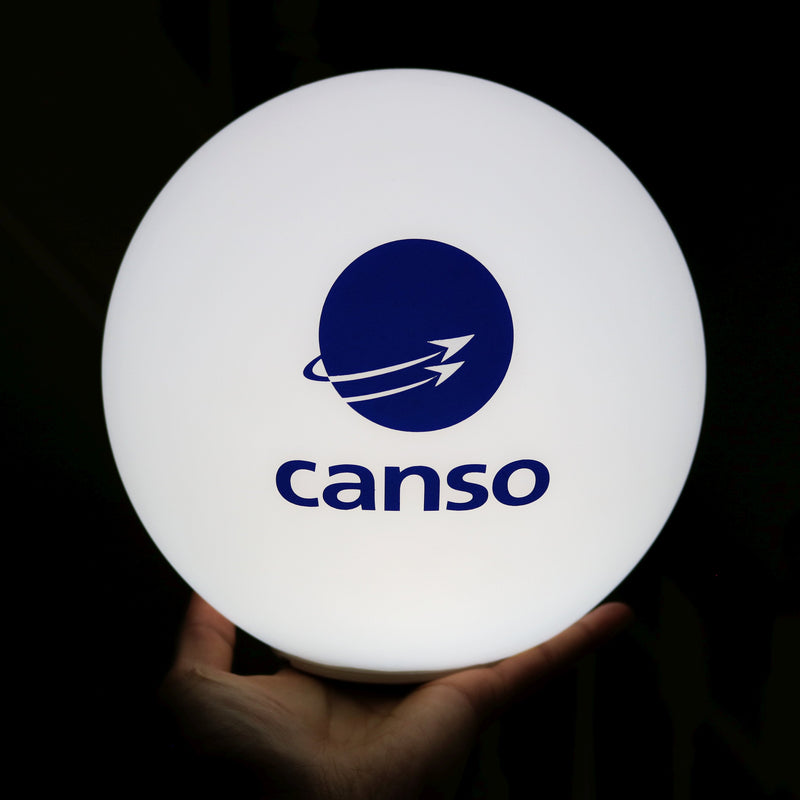 Lampe LED Ronde Personnalisable, Lampe Boule Globe de Surface Estampillée, Décoration Illuminée de Surface Éclairée pour Conférence, Événement