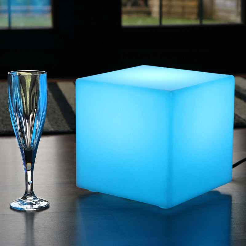 Lampe de Chevet LED sur Secteur, Cube RGB Multicolore, 20 x 20 cm