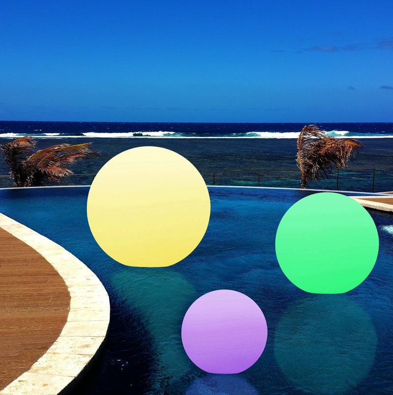 60cm Lampe Boule Flottante Piscine Géante, Sphère LED RGB Multicolore Étanche Jardin