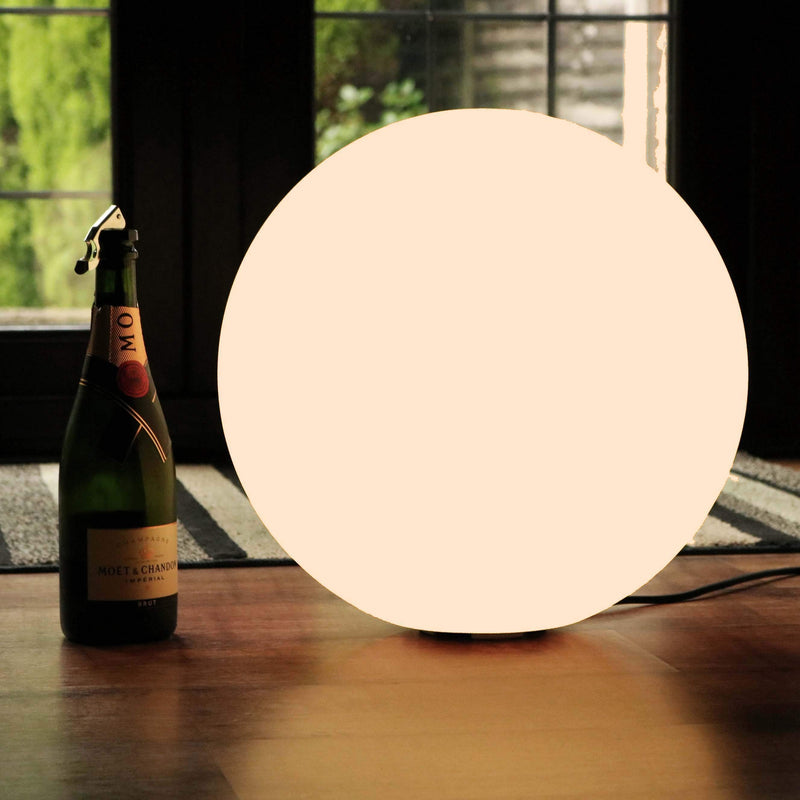 Lampadaire Moderne Réglable, Lampe de Sol Salon LED E27, Boule 40cm, Blanc Chaud