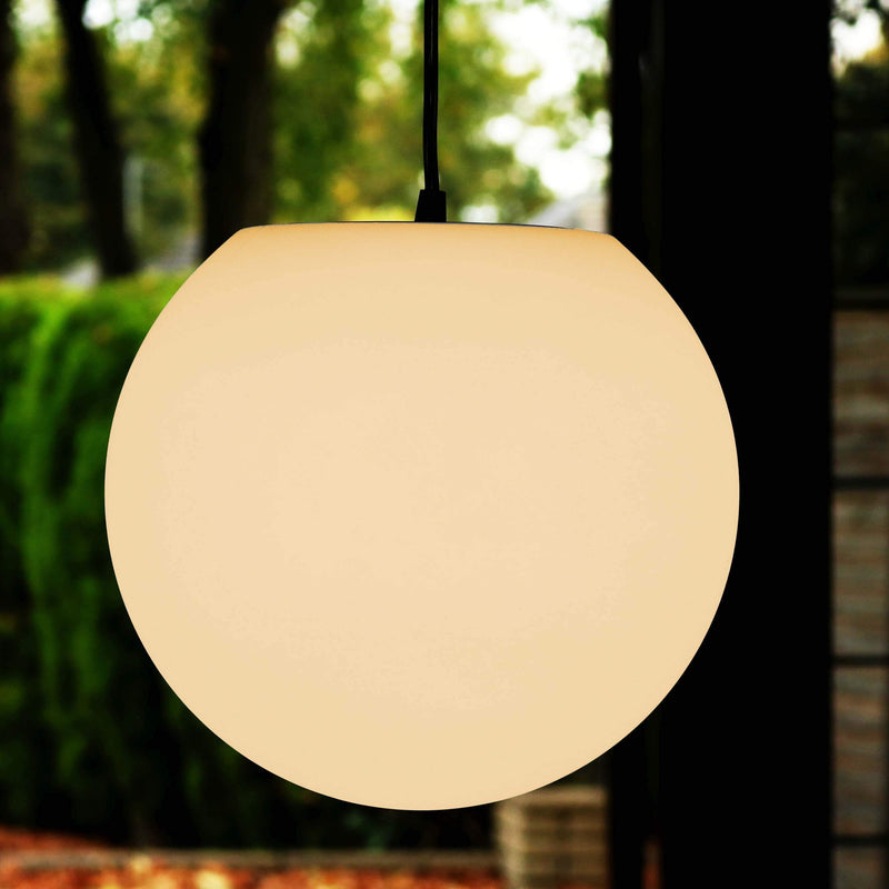 Lampe Suspension, Luminaire Plafond Sphère 15cm, LED E27 Blanc Chaud
