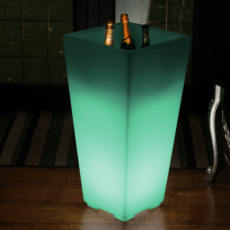 75 cm Seau à vin LED Refroidisseur de champagne jardin Seau à glace éclairé pour boissons plein air
