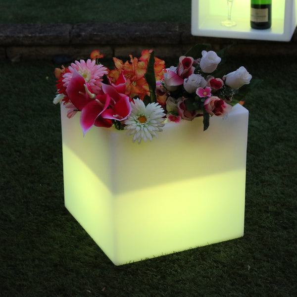 Vase de fleurs à LED RGB sur secteur, pour l'extérieur Pot de plantes jardin patio terrasse balcon