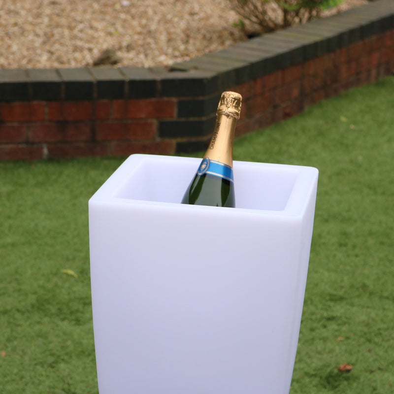 Seau à champagne Porte-glaçons LED 50cm sur pied Refroidisseur de bouteille de vin extérieur jardin