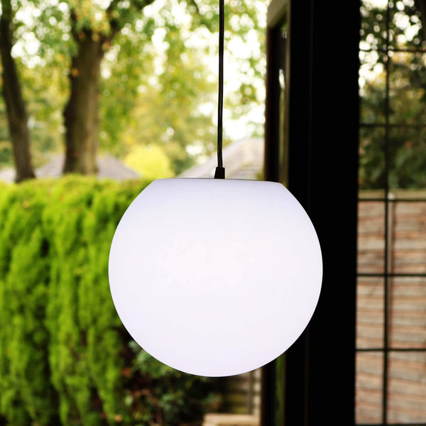 Luminaire Plafond Suspension, Lampe Plafonnier Boule 30cm, LED Blanc