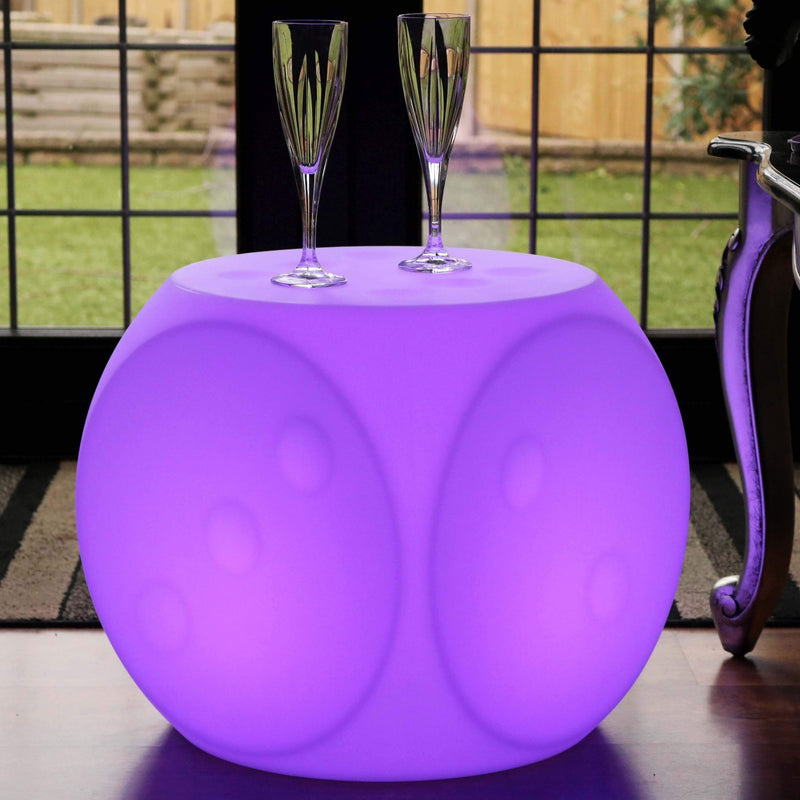 Tabouret Cube Lumineux LED, Lampadaire Rechargeable 40cm, Lumière Sensiorelle