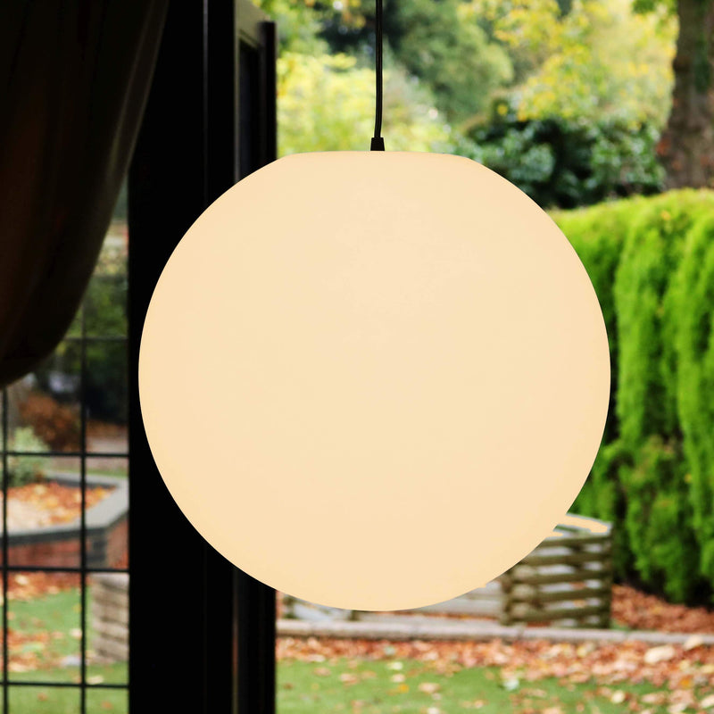 Lampe Suspension Grande, Luminaire Boule 40cm, LED E27 Blanc Chaud