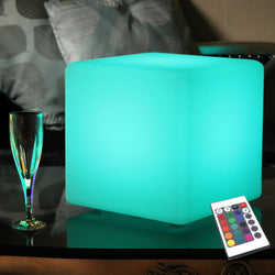 Lampe de Table sans Fil, Cube LED Lumineux 30cm, Lumière Extérieure