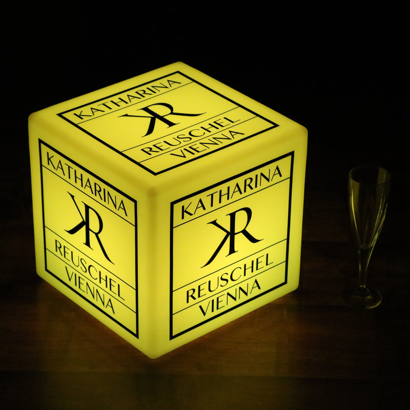 Lampe Personnalisée Logo, Enseigne Lumineuse, Cube LED Tabouret Table Estampillé, Boîte Éclairée Sans Cadre Événement Professionnel, Expo Salon